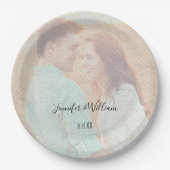 Assiettes En Carton Superposition texturée - Mariage personnalisé (Devant)