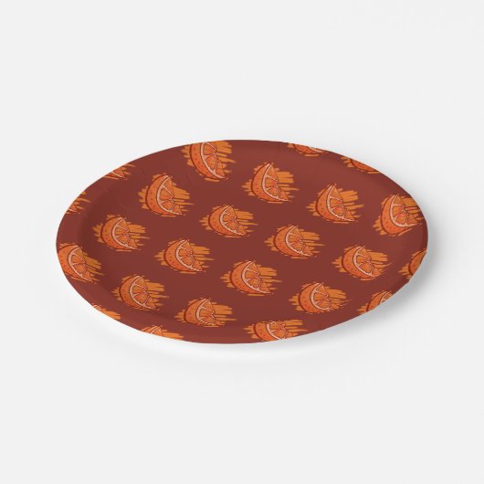 Assiettes En Carton Suppiations Orange Party (Angle)