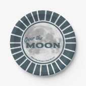 Assiettes En Carton Sur... Baby shower bleu lune sur mesure (Devant)