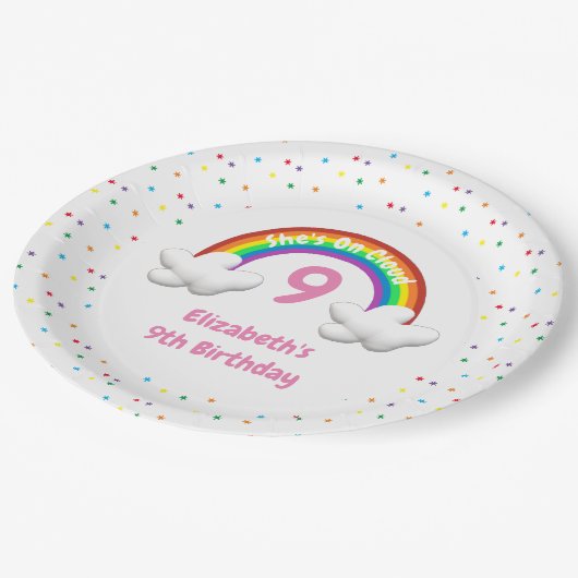 Assiettes En Carton Sur Cloud 9 ! Anniversaire arc-en-ciel (Angle)