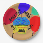 Assiettes En Carton Sur la colline Bleu Cupcake Plaques de ballons (Devant)