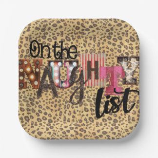 Assiettes En Carton Sur la liste coquine Plaques de papier de Noël fêt