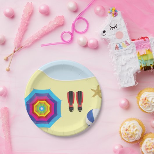 Assiettes En Carton Sur La Plage (Fête)