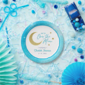 Assiettes En Carton Sur les plaques de Baby shower de la Lune - Aquare (Fête)