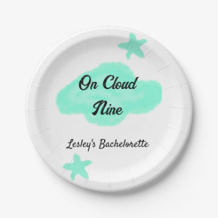 Assiettes En Carton Sur un nuage neuf nuages pastel vert étoile enterr