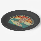 Assiettes En Carton Surf Bigfoot Chasse Vagues Cachant les empreintes (Angle)