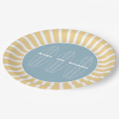 Assiettes En Carton Surf Board Baby Shower - Custom Gender Neutral (Angle)