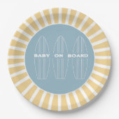 Assiettes En Carton Surf Board Baby Shower - Custom Gender Neutral (Devant)