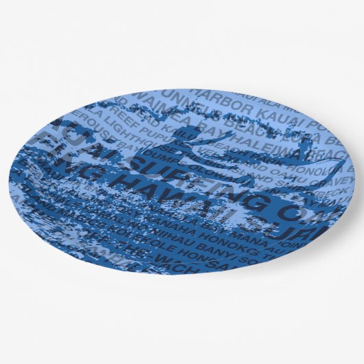 Assiettes En Carton Surf Hawaii Cutback Hawaii Surfer Hawaiien (Angle)