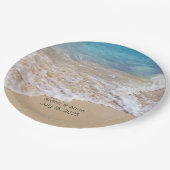Assiettes En Carton Surf océanique et mariage sur la plage (Angle)