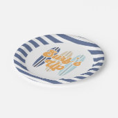 Assiettes En Carton Surf Up Surboard Beach Plaques en papier d'anniver (Angle)