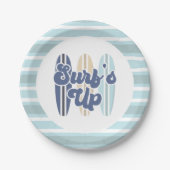 Assiettes En Carton Surf Up Surboard Beach Plaques en papier d'anniver (Devant)