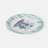 Assiettes En Carton Surf Up Surboard Beach Plaques en papier d'anniver (Angle)