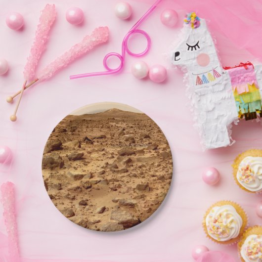 Assiettes En Carton Surface rocheuse de la planète Mars (Fête)