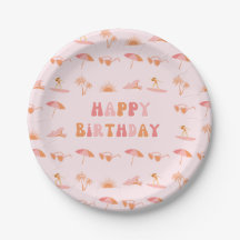 Surfer Girl Anniversaire 7" Plaques de fête