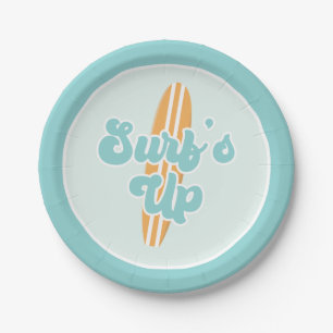 Assiettes En Carton Surfs Up Beach Plaques Papier Anniversaire