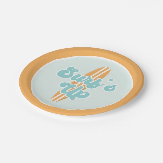 Assiettes En Carton Surfs Up Beach Plaques Papier Anniversaire (Angle)