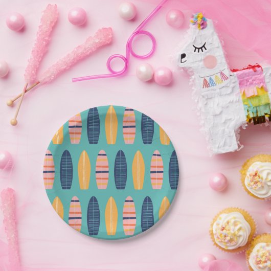 Assiettes En Carton Surfs Up Plafond rose et fleurs (Fête)