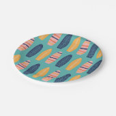 Assiettes En Carton Surfs Up Plafond rose et fleurs (Angle)