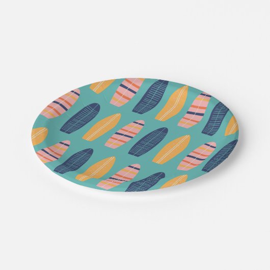 Assiettes En Carton Surfs Up Plafond rose et fleurs (Angle)