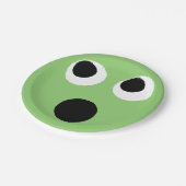 Assiettes En Carton Surpris Face Vert Emoticon Emoji Plaque Papier (Angle)