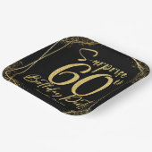 Assiettes En Carton Surprise 60e fête d'anniversaire Black & Gold Part (Angulaire)