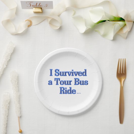 Assiettes En Carton Survied a Tour Bus Ride plaques de papier blanc (Mariage)