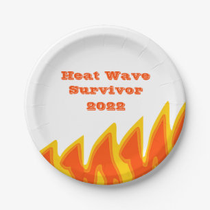 Assiettes En Carton Survivant de la vague de chaleur 2022 Plaque en pa