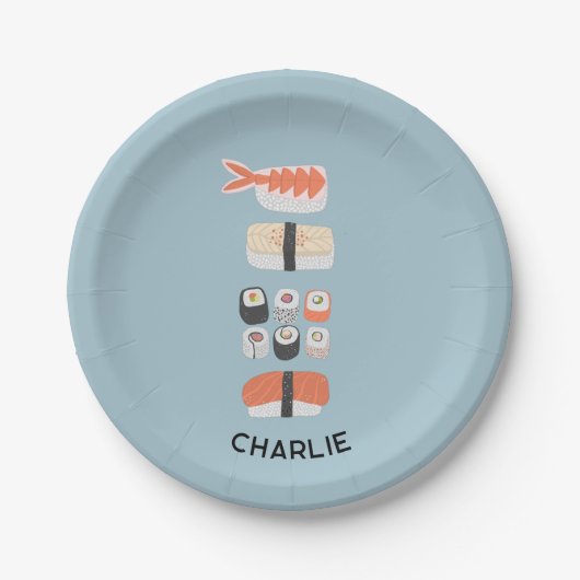 Assiettes En Carton Sushi japonais personnalisé (Devant)