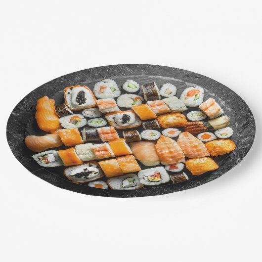 Assiettes En Carton Sushi Platter (Angle)