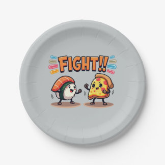 Assiettes En Carton Sushi vs Pizza