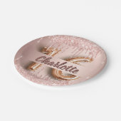 Assiettes En Carton Sweet 16 16e anniversaire rose or parties scintill (Angle)