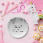 Assiettes En Carton Sweet 16 Anniversaire Parties scintillant Argent É (Fête)