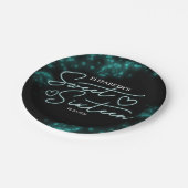 Assiettes En Carton Sweet 16 Anniversaire Turquoise Neon Glow Dark Par (Angle)