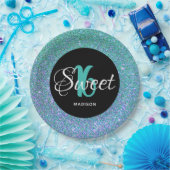 Assiettes En Carton Sweet 16 Anniversaire Turquoise Parties scintillan (Fête)