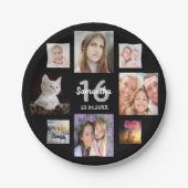Assiettes En Carton Sweet 16 Black photo collage (Devant)