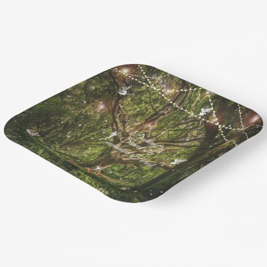 Assiettes En Carton Sweet 16 Bunnies de Forêt Enchantées Fées Lumières (Angulaire)