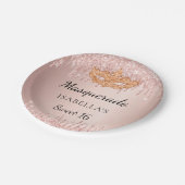 Assiettes En Carton Sweet 16 masquerade rose parties scintillant or g (Angle)