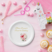 Assiettes En Carton Sweet 16 Personalized Floral Tableware (Fête)