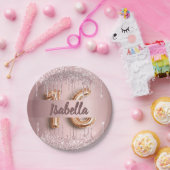 Assiettes En Carton Sweet 16 rose pâle nom de parties scintillant glam (Fête)