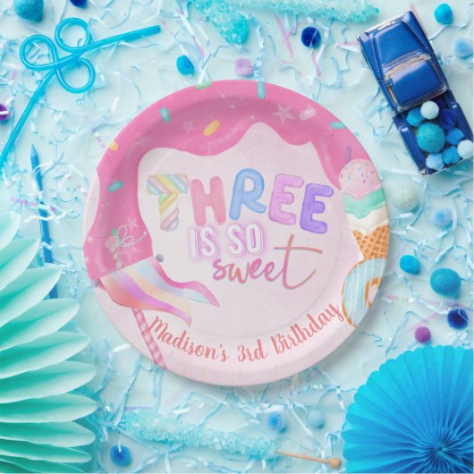 Assiettes En Carton Sweet 3e anniversaire Pink Frosting (Fête)