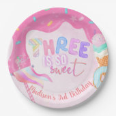 Assiettes En Carton Sweet 3e anniversaire Pink Frosting (Devant)