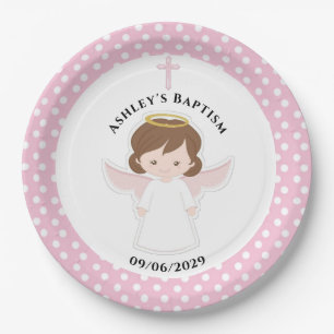 Assiettes En Carton Sweet Angel Baptism Premier Parti Communion