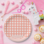 Assiettes En Carton Sweet as a Peach Plaid Anniversaire (Fête)