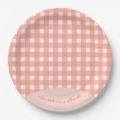 Assiettes En Carton Sweet as a Peach Plaid Anniversaire (Devant)