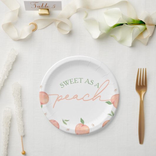 Assiettes En Carton Sweet As Peach Anniversaire (Mariage)
