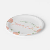 Assiettes En Carton Sweet As Peach Anniversaire (Angle)