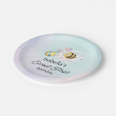 Assiettes En Carton Sweet Bee First Birthday Personalized (Angle)