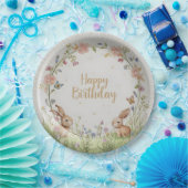 Assiettes En Carton Sweet Bunny Meadow Anniversaire Plaque papier de f (Fête)
