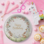 Assiettes En Carton Sweet Bunny Meadow Anniversaire Plaque papier de f (Fête)